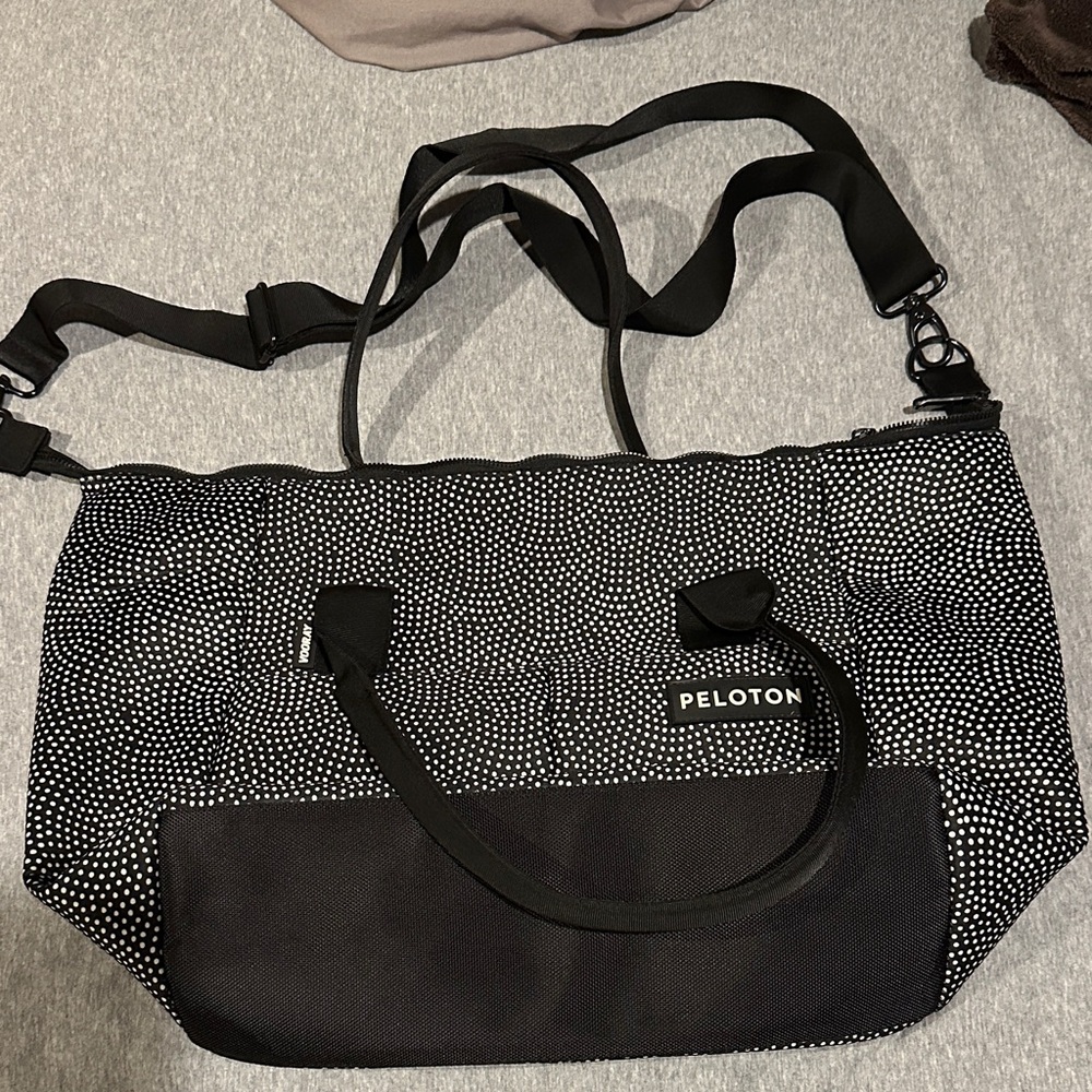 Peloton Black and White Tote Bag